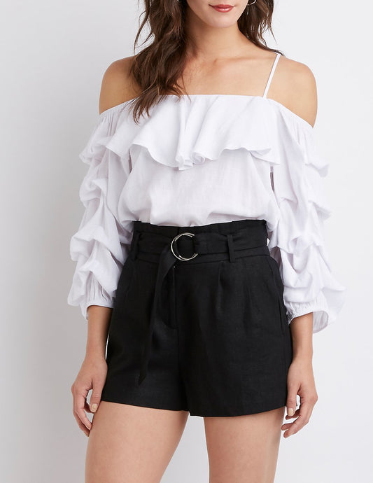 Pleated Paperbag Shorts
